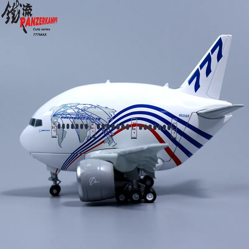 

Panzerkampf Cute Series Boeing 777 MAX Q Die-casting Aircraft Model Landing Gear Collection Toys