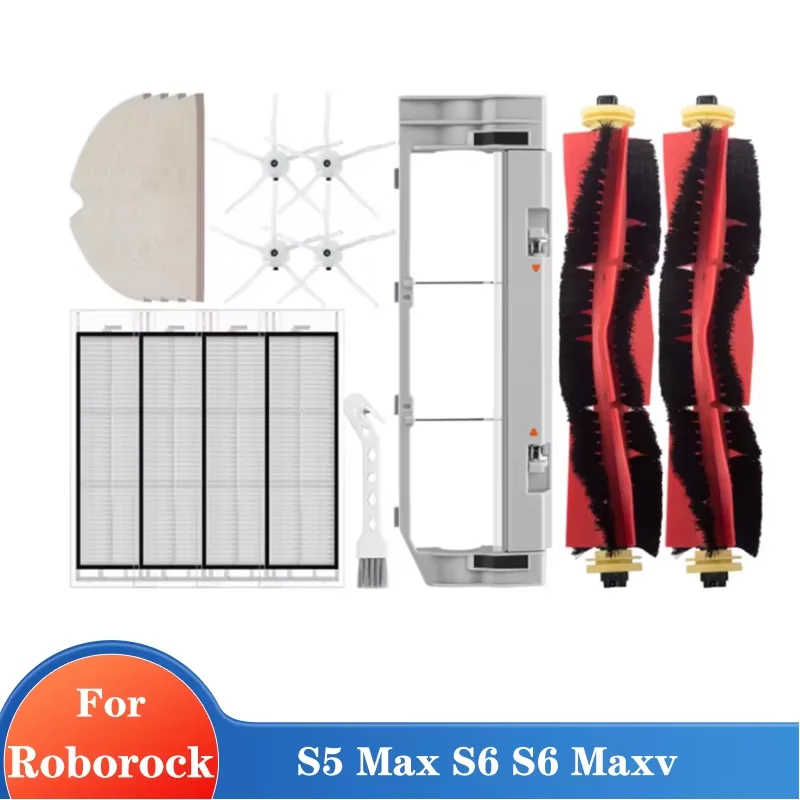 For Xiaomi Roborock S5 Max S6 S6 Maxv Vacuum Cleaner Replacement Kit Roller Brush HEPA Filter Mop Cloth Spare Parts Side Brush