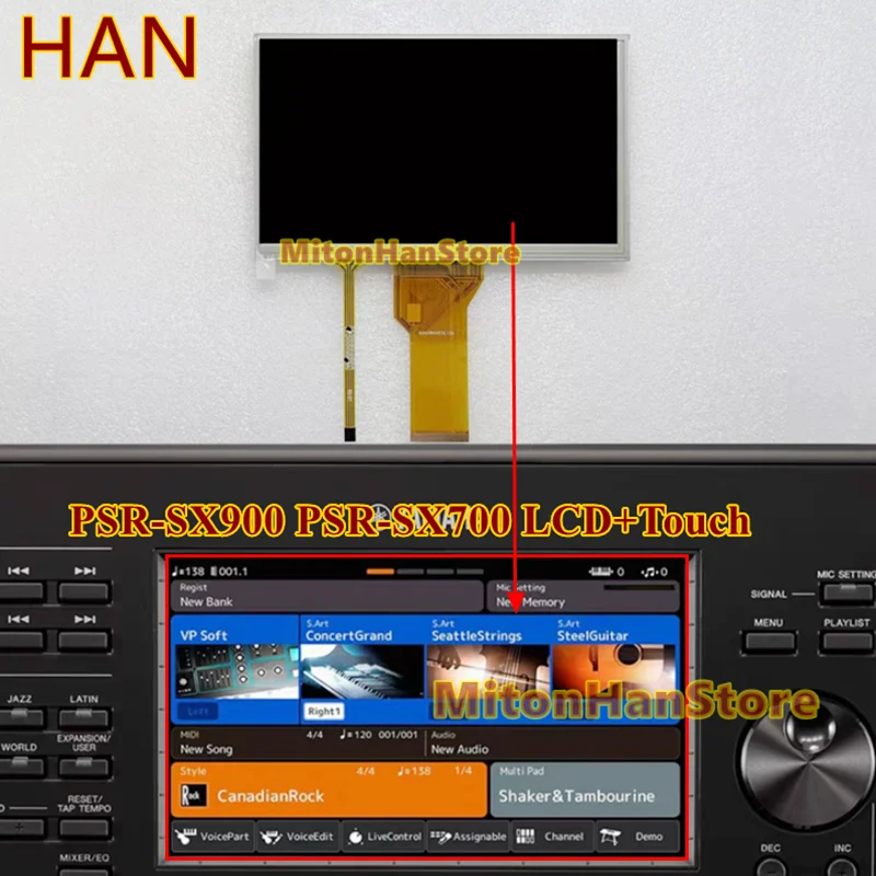 New For PSR SX900 PSR SX700 PSR-SX900 PSR-SX700 7 Inch LCD Display Screen Touch Screen Glass (100% Test Before Shipment)