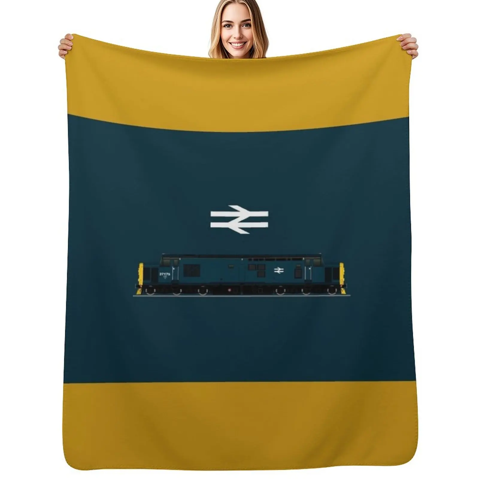BR BLUE CLASS 37 LOCOMOTIVE Throw Blanket Softest Designers Soft Plaid Soft Beds Luxury Extra Large Throw Blankets