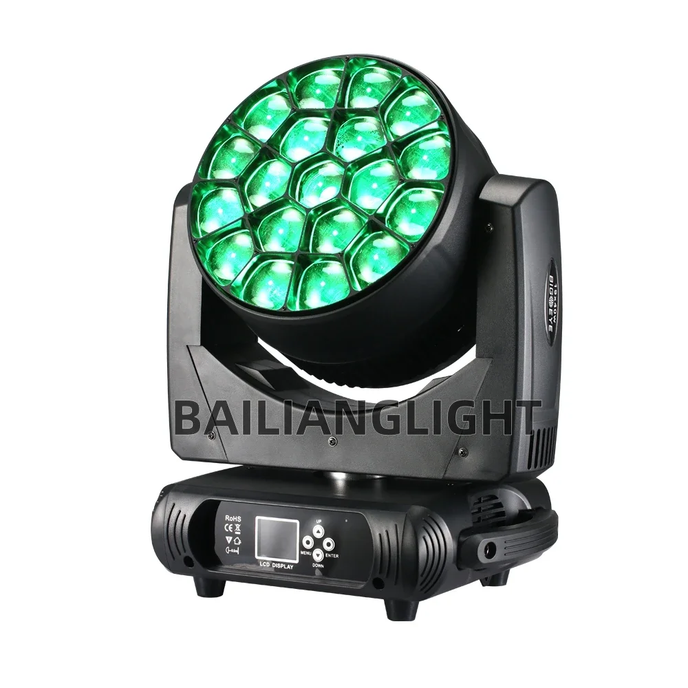 4PZ 19X40W LED Strahl Waschen Große Bienen Augen RGBW Zoom Moving Head Beleuchtung Mit LED Blende DJ Disco Bühne – Detail 10
