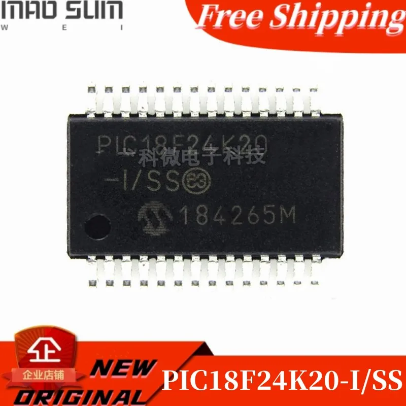 

Free Shipping 10PCS~50PCS/LOT PIC18F24K20-I/SS PIC18F24K20T-I/SS PIC18F24K20 -I/SS SSOP-28 MCU 16KB Flash 768B RAM 25 I/O 8B