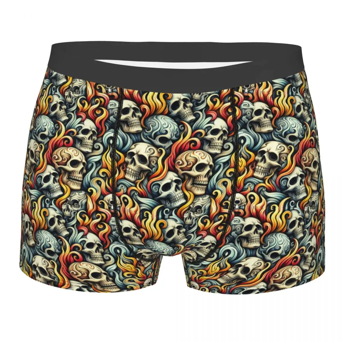 

Custom Horror Skeleton Gothic SKull Boxer Shorts For Homme 3D Printed Underwear Panties Briefs Breathable Underpants