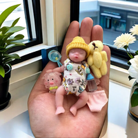 3.15 Inch 8 cm Full Silicone Body Mini Reborn Girl Handmade Lifelike Bebe Reborn Doll