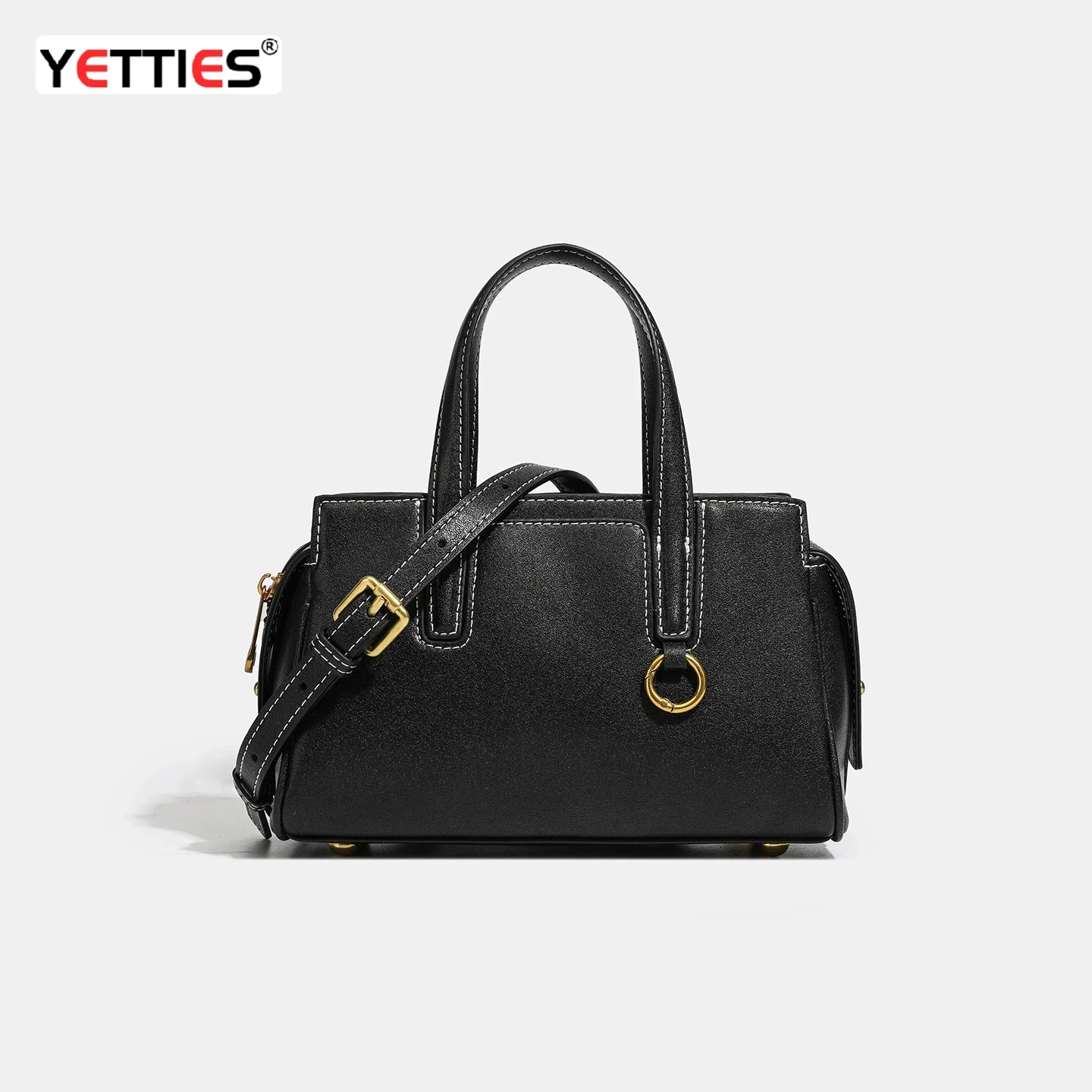 

YETTIES Women's Vegetable Tanned Leather Bag, New Retro Top Handle & Crossbody Purse, Versatile Commuter Shoulder Bag