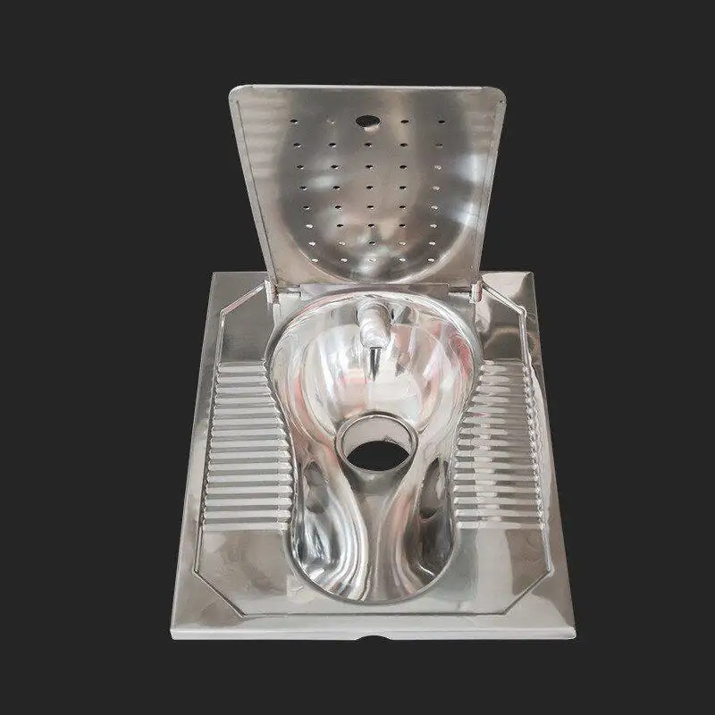 Western Style Squat Toilet Stainless Steel Flush Squat Toilet Pan with Cover