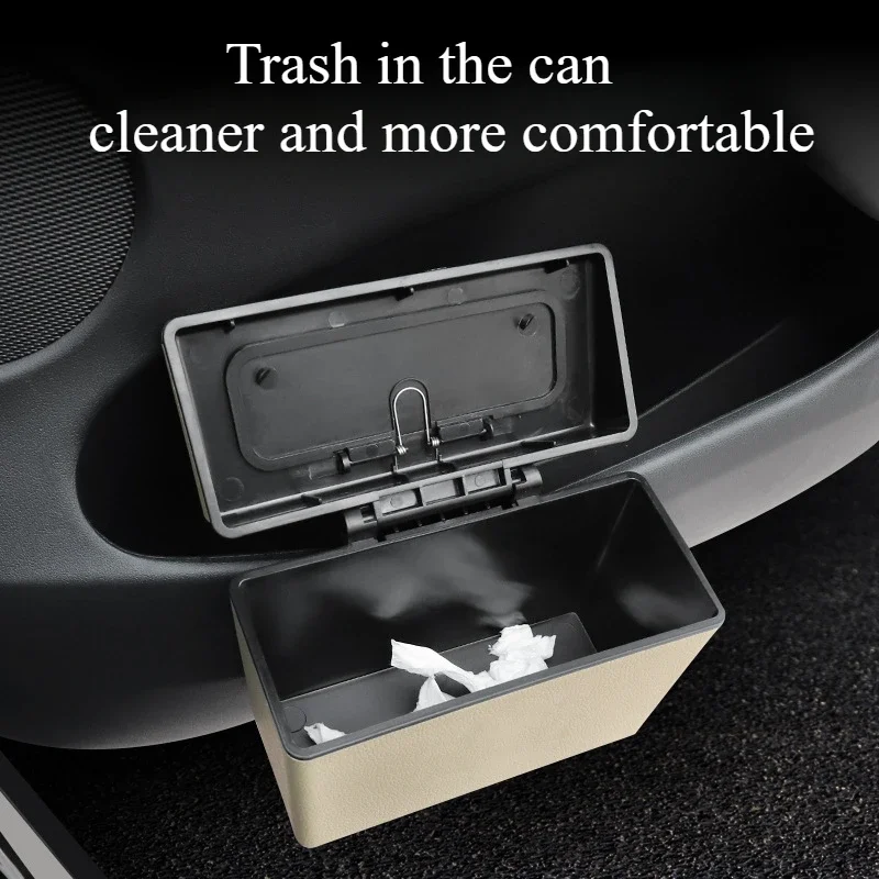 

Car Trash Storage Back Hanging Car Portable Garbage Organizer Universal Seatback Hooks Leather Waterproof Car Storage Dumpster