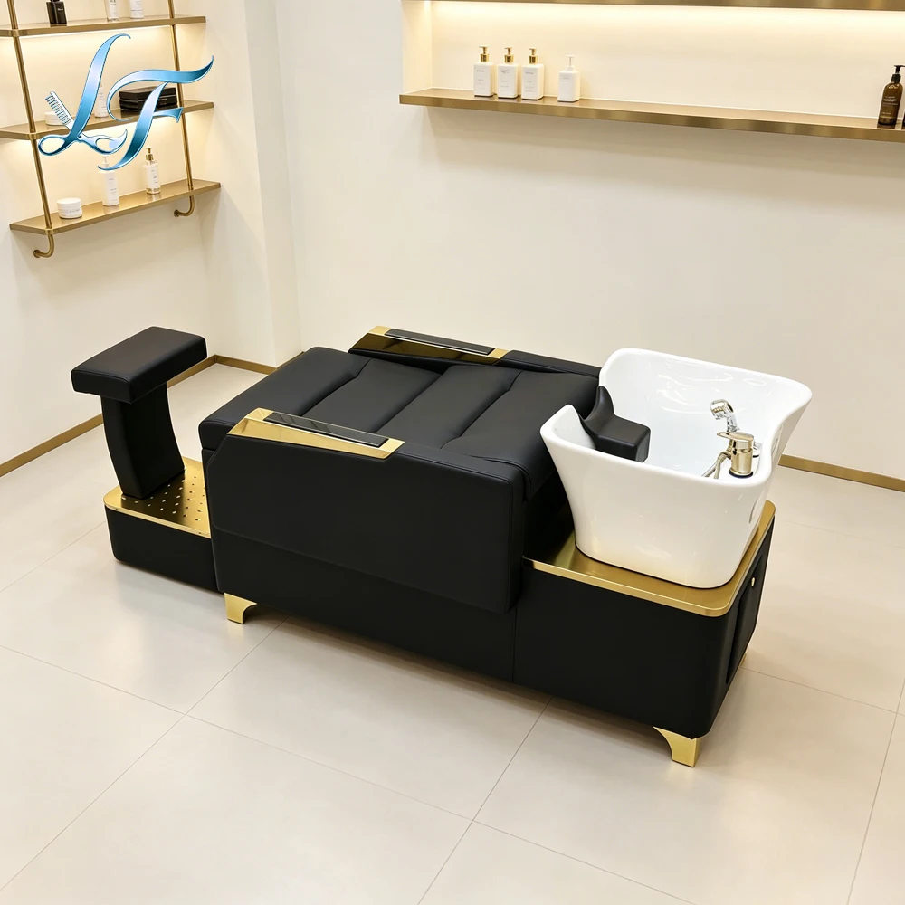 Hair Salon Shampoo Chair Bowl Sink Station Furniture Wholesale Barber Shop Backwash Unit Professional Hairdressing Equipment