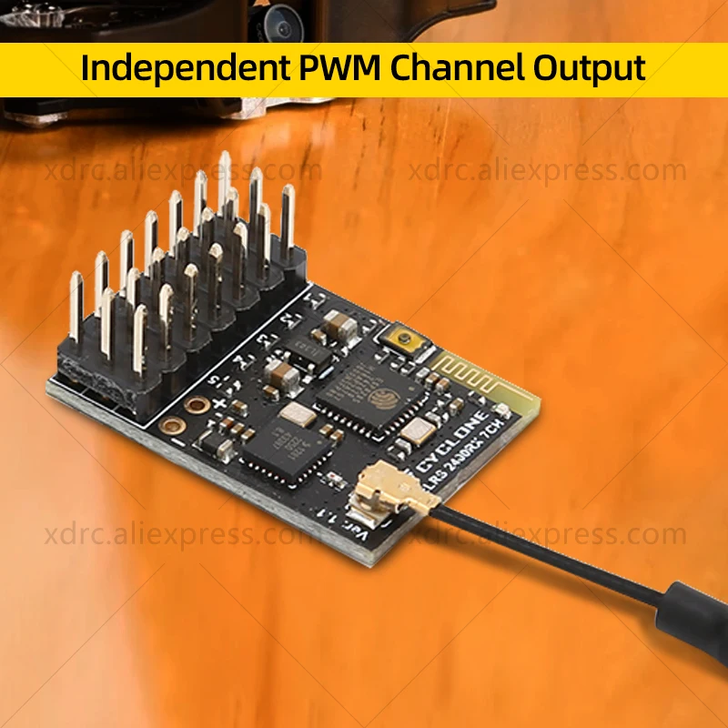 CYCLONE ELRS-receptor PWM para Dron teledirigido, dispositivo de 2,4G, 7 CANALES, RX 2400RX ExpressLRS, Protocolo PWM/CRSF, FPV, ala fija, coche, barco, Quadcopter