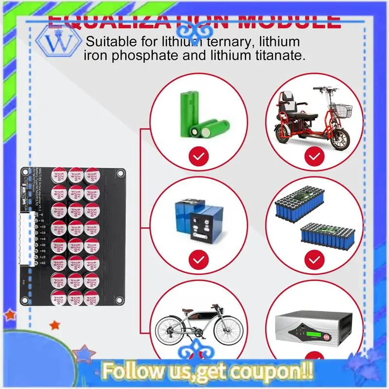M46K-8S Active Equalizer Balancer Lifepo4 Lipo LTO Battery Energy Equalization Capacitor BMS Board