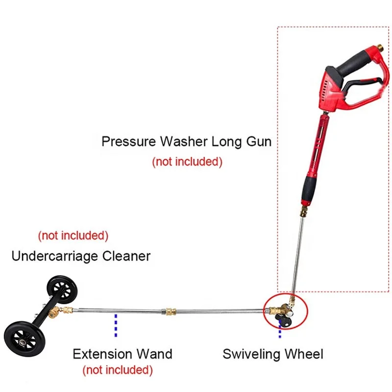 Chassis Cleaning Swivel Wheel Water Broom 1/4 Inch Quick Pressure Washer Gun Cleaner Adapter Foam Lance