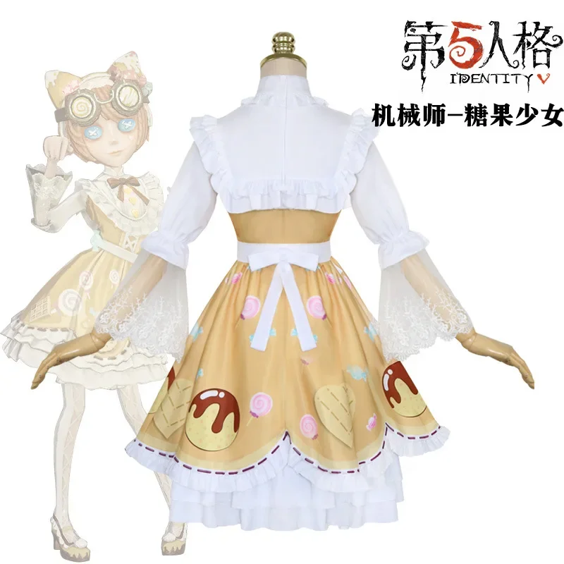 Anime identidade v maquinista tracy reznik cosplay traje doce menina lolita vestido óculos adorável uniforme carnaval para menina ms53563