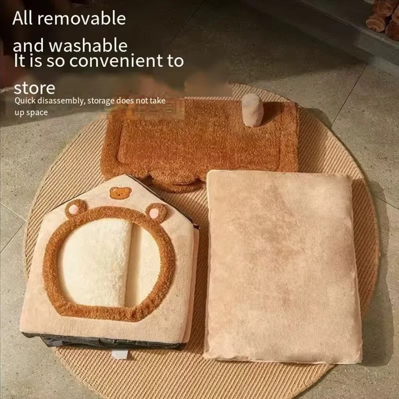 2025 بيت قطط جديد متعدد الاستخدام للاستخدام الداخلي والخارجي - على طراز الفيلا مقاوم للأوساخ وقابل للفصل وقابل للغسل ومتين لجميع المواسم للراحة #6