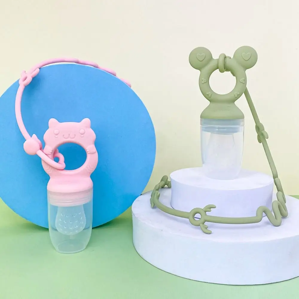 Baby Silicone Anti-lost Chain Strap Adjustable Bear Shape Pacifier Holder Chain Baby Teething Toys Straps Nipple Holder Clips