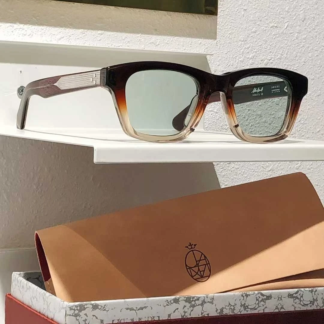 

Luxury Vintage Fashion Trend Handcraft JJMM Sunglasses SONATA Retro Square Design Solid Thick Acetate UV400 Unisex 3A+ Quality