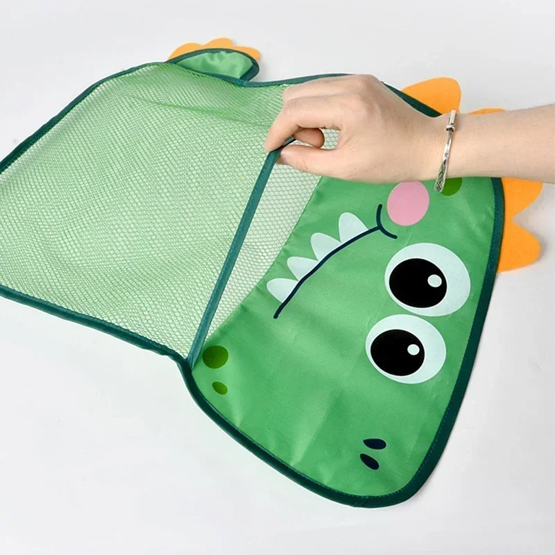 Bathroom Bathtub Dinosaur Animal Bath Toys Basket Mesh Bag Organizer Kids Tidy Storage Suction DollHanging Bag Water Toys