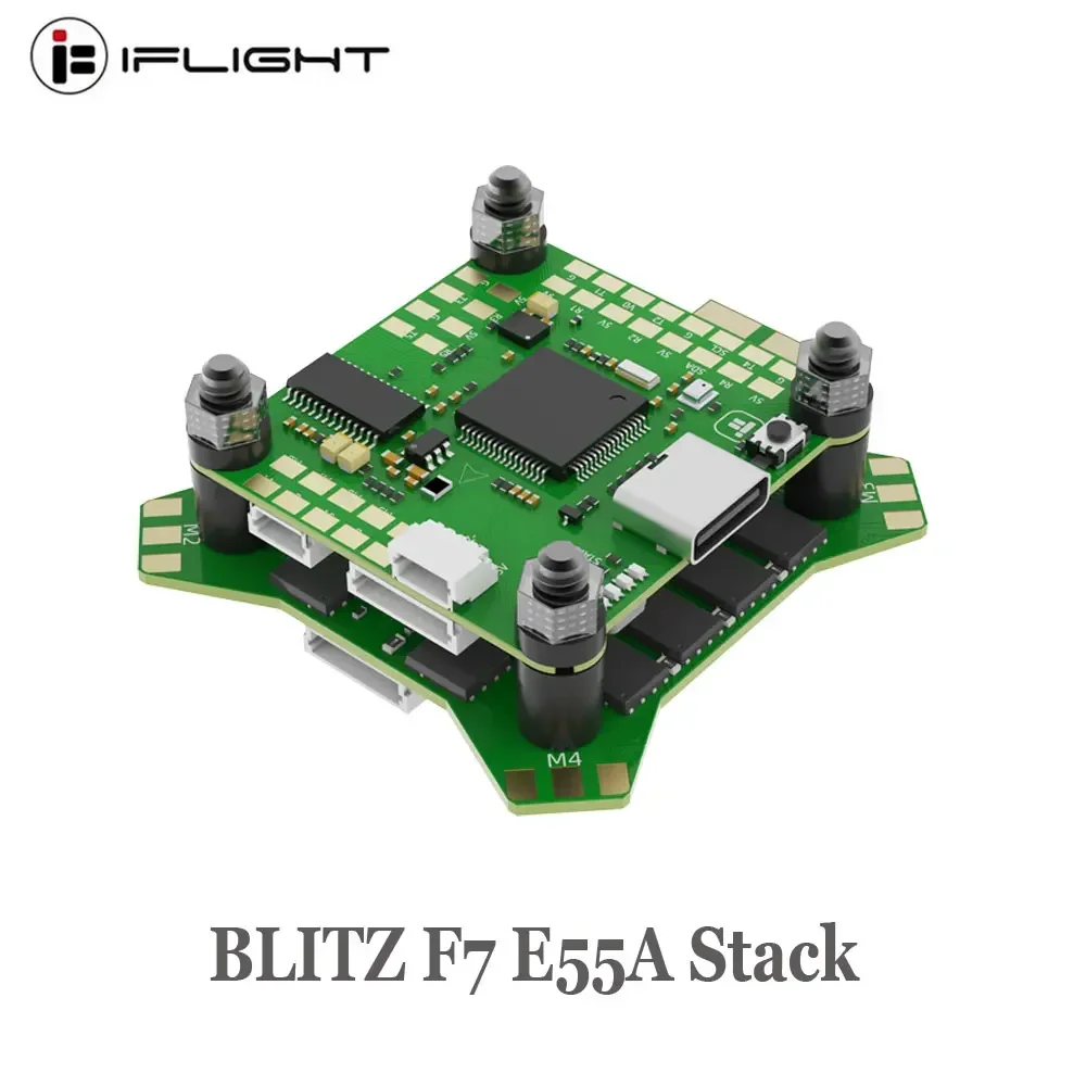 IFlight BLITZ F7 Stack F722 F7 Flight Controller W/ BLITZ E55 55A BLHELI32 4in1 ESC 2-6S DShot 600 for RC FPV Drone