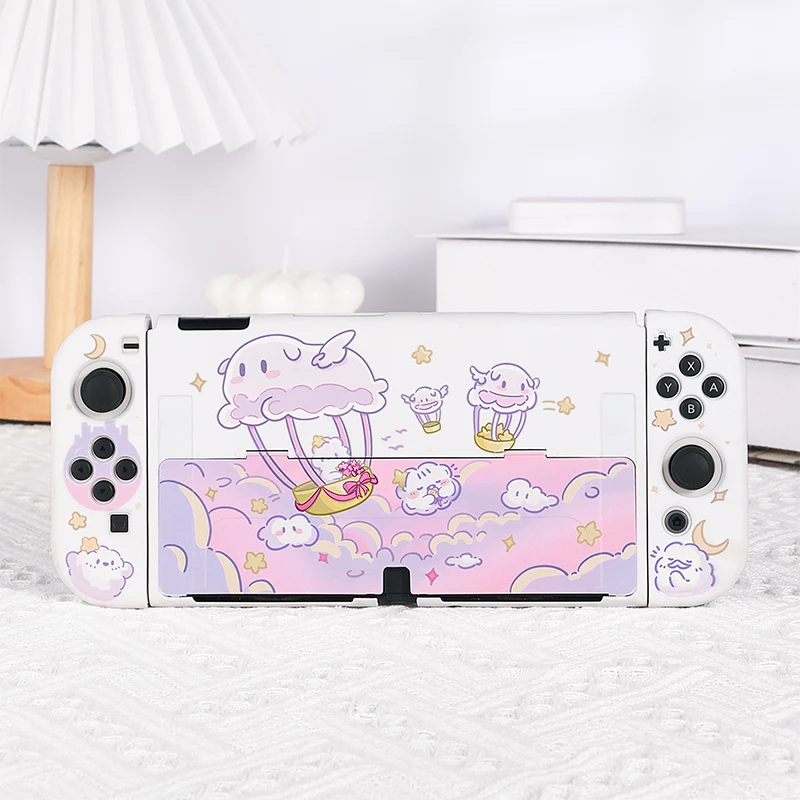 

Switch OLED Protective Shell Kawaii Cloud Hard Case NS Joycon Cover Protection Case Cover For Nintendo Switch OLED Accessories