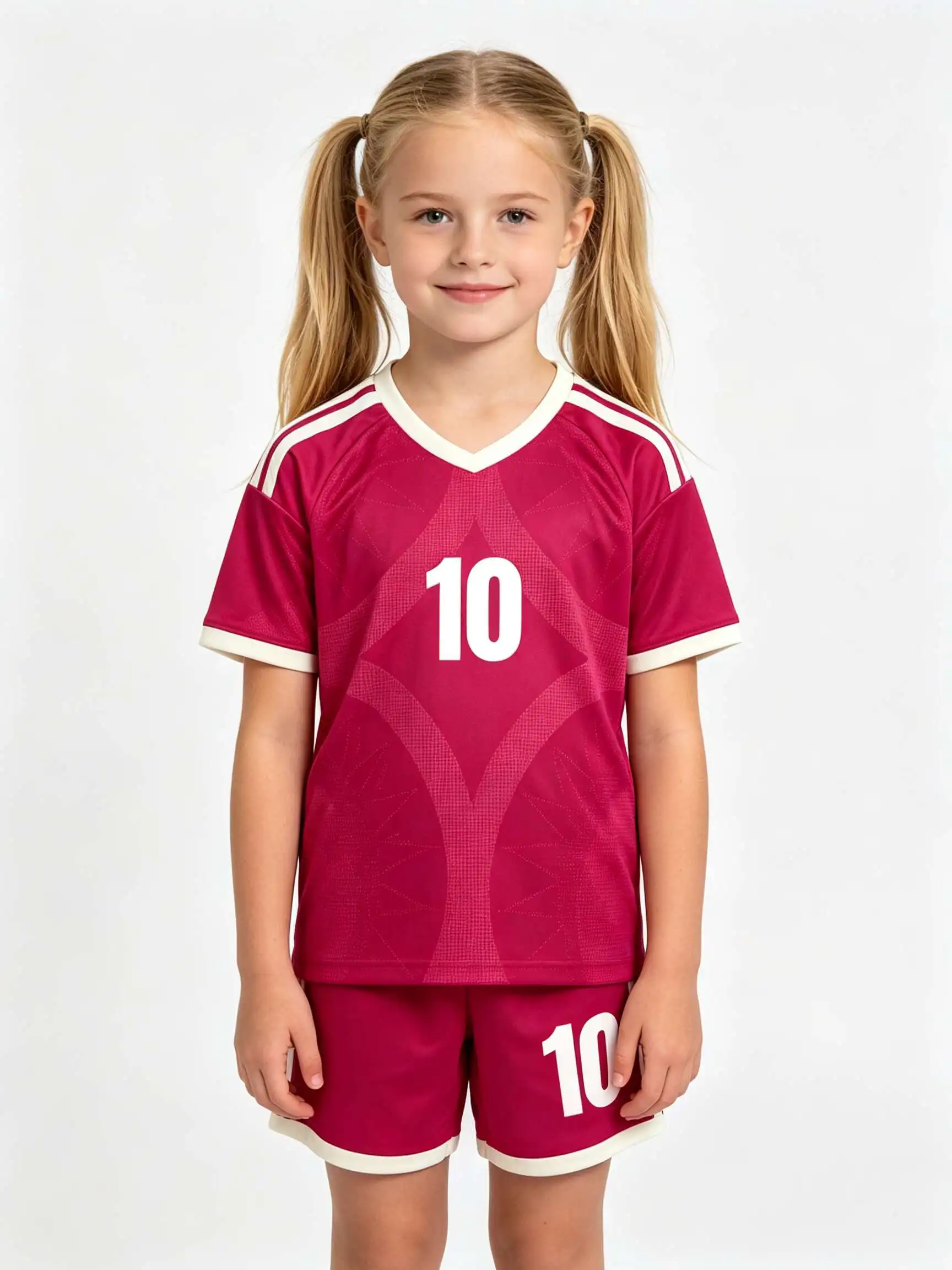 26/27 Unisex Blank Soccer 2‑Piece Set, Kids Adults Parent‑Child Kit, Custom No.1 7 8 9 10 Burgundy jersey and shorts