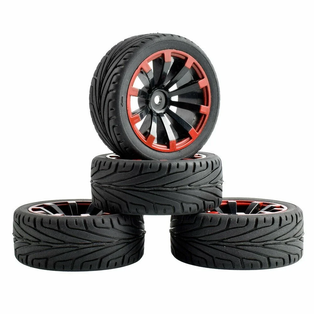 

RC 601A-8010 Plastic Wheel Rubber Tire Rim Fit HSP HPI 1:10 On-Road Car