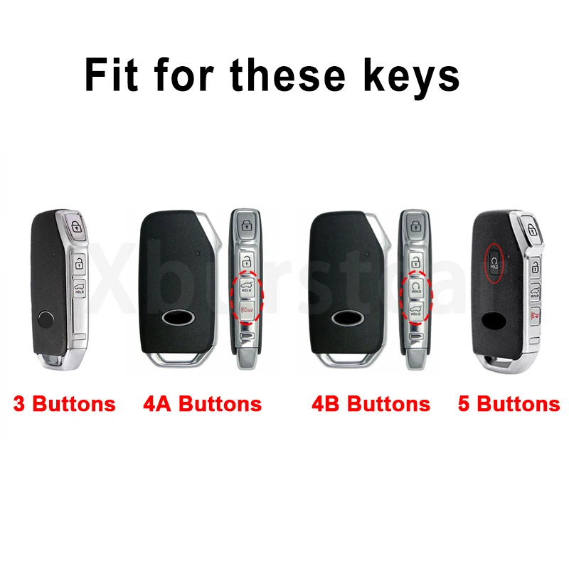 حافظة مفاتيح السيارة من البولي يوريثان غطاء فوب 3/4/5 أزرار لكيا Ceed سيراتو فورتي نيرو سيلتوس سورينتو سول سبورتاج تيلورايد K5 بدون مفتاح #2