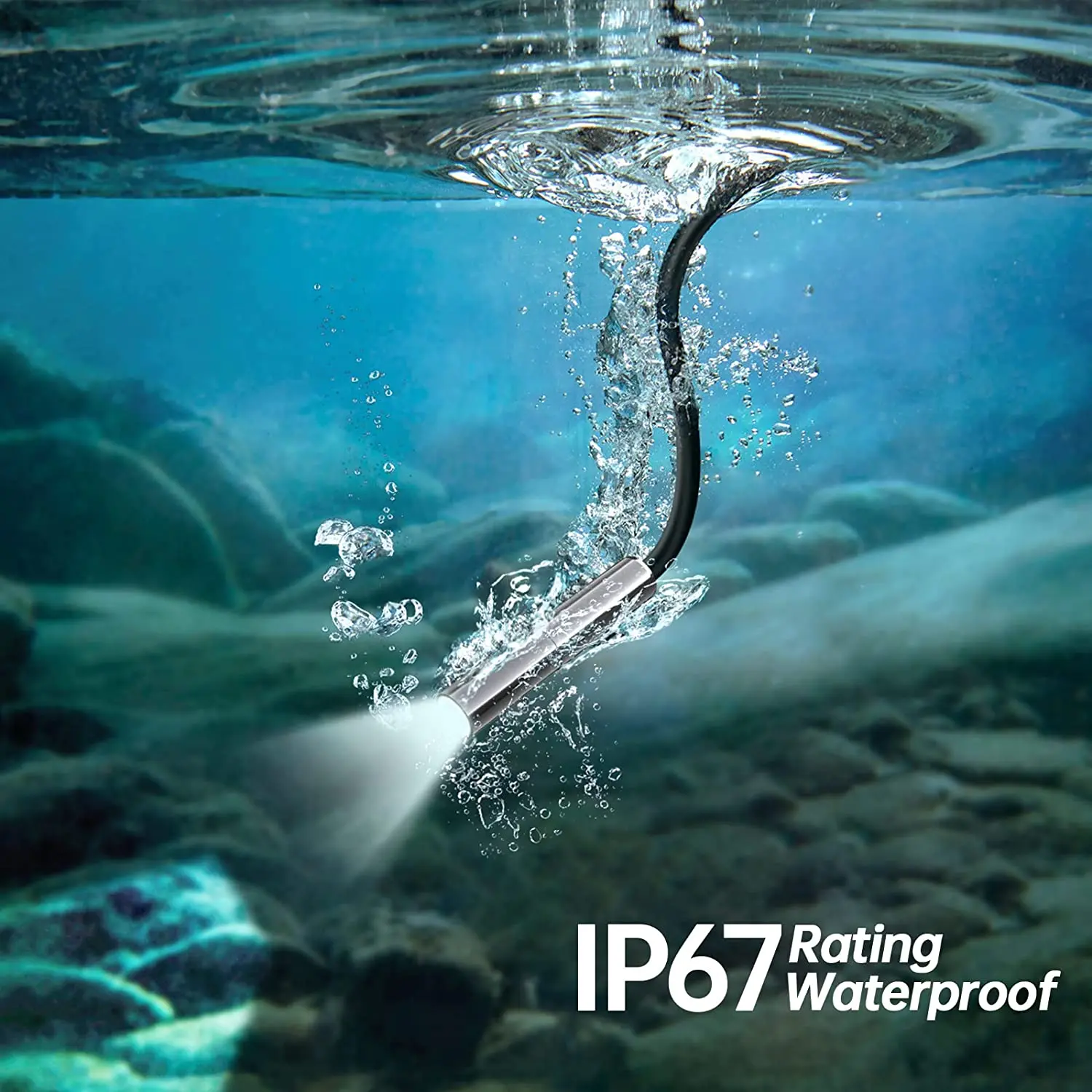 Industrial Endoscope Camera 4.3inch IPS Screen 8mm Dual Lens IP67 Waterproof Inspection Borescope for Pipe Car Repair,Teslong