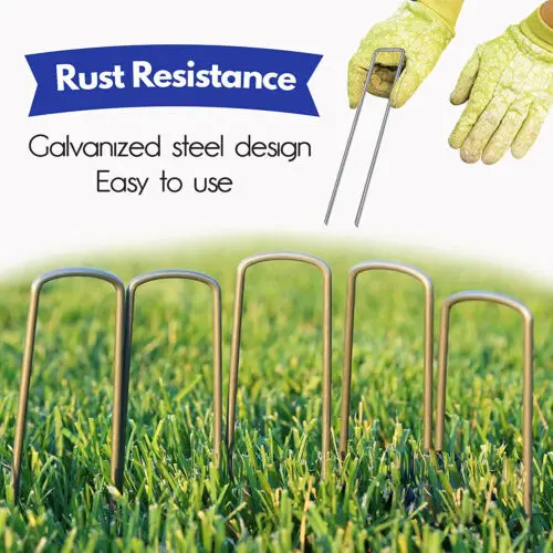 

50pcs Galvanized Nails Durable Metal Ground Pegs Garden Stakes Tent Pegs Corrosion Resistant Plant Growth Anchor