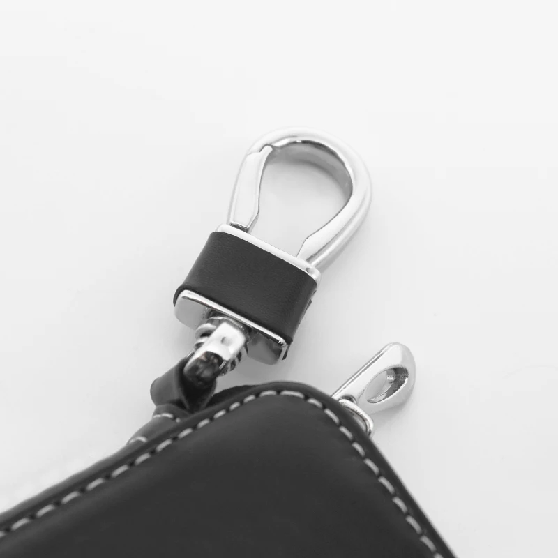 Leather Car Key Keychain Covers Zipper Key Case Storage Bag Auto Accessories For Mini Cooper Countryman R56 R53 F55 F56 F55 R60