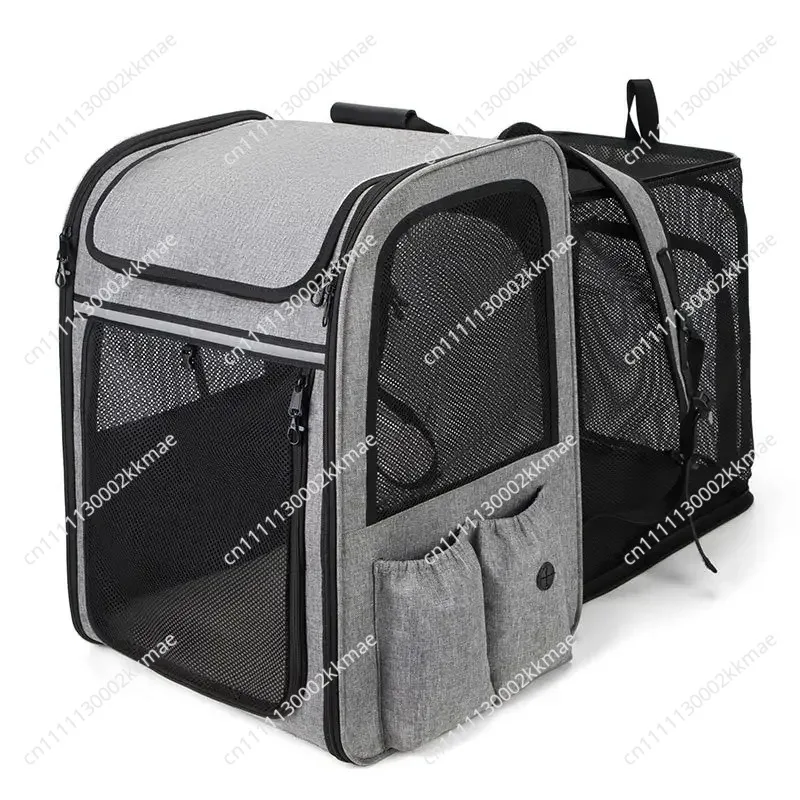 Pet Carrier Trolley Bag  Foldable, Backpackable, and Wheeled Breathable, Large Capacity - Convertible Shoulder Bag  Export