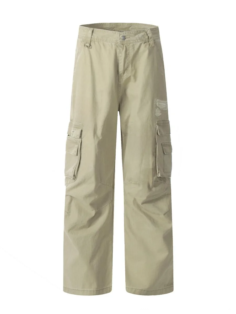 

American High Street Retro Heavyweight Multi-ket Straight Leg Workwear Pants Loose Wide Leg Casual Trousers for Men And Women