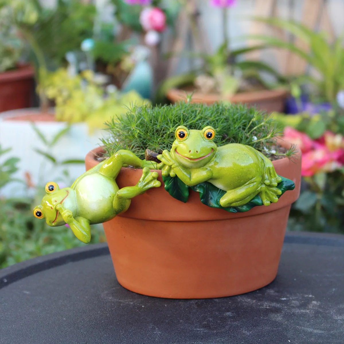 

‌Cute Frog Planter Hanger - Resin Garden Decor, Unique Gift for Home & Office