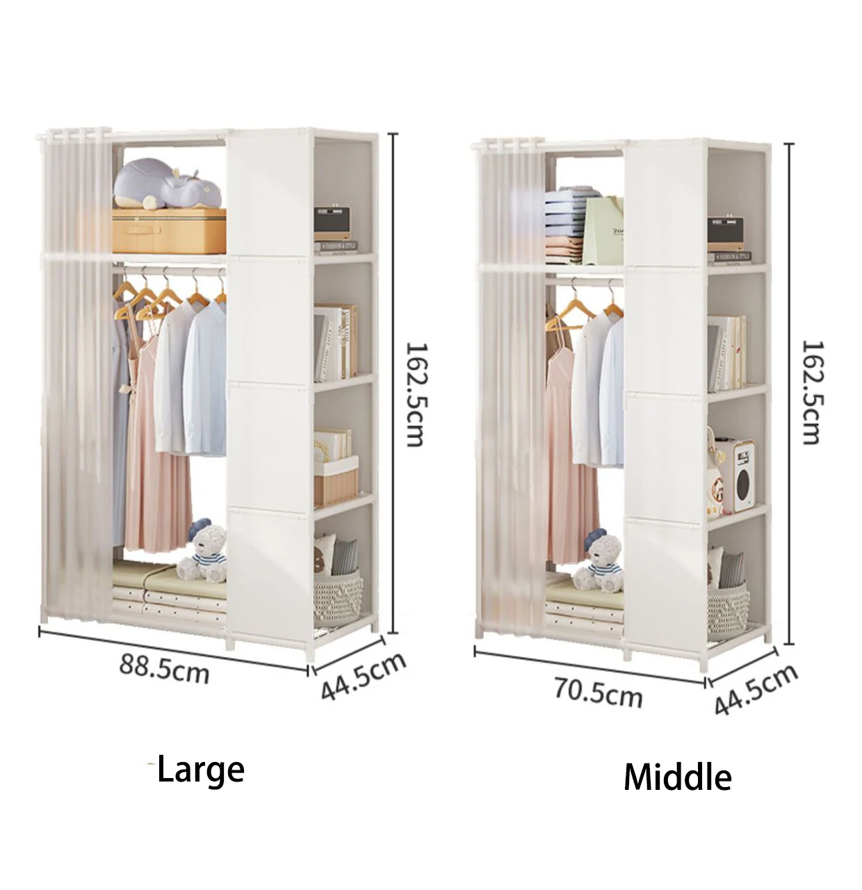 Simple Storage Wardrobe Dust Proof Wardrobe Dormitory Steel Frame Dormitory Combination Simple Modern Storage Rack Cabinet