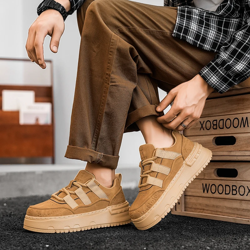 

Men's Casual Sports Shoes with Thick Sole – Multi-Functional Running Style, Lightweight Breathable Lining. Perfect for Outdoor A