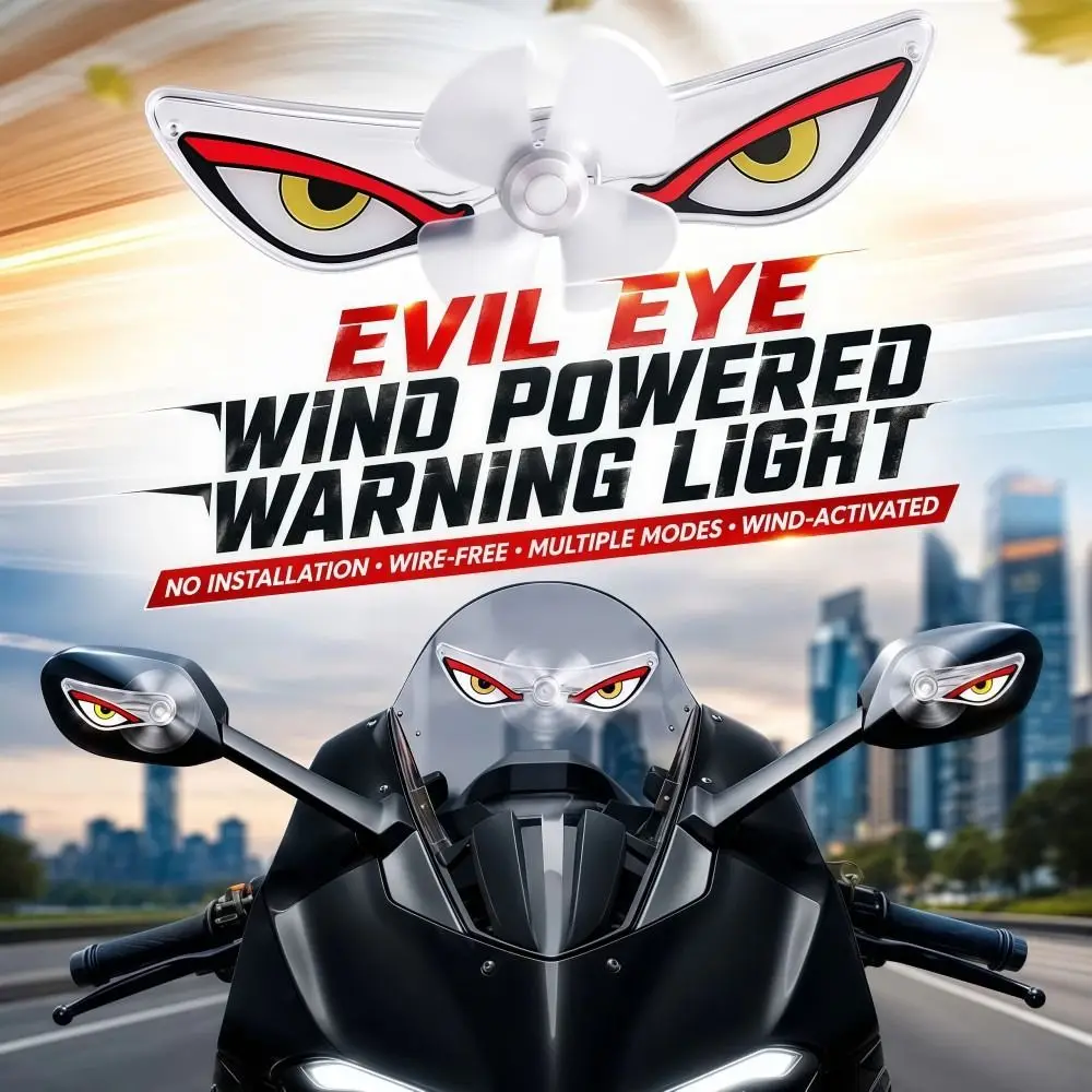 Wireless Wind Energy LED Light Self-Adhesive Cool Car Warning Lights Blinking Dynamic Light Motorcycle Atmosphere Light