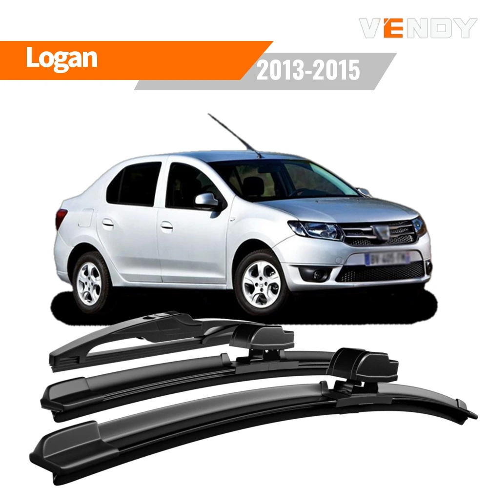 

1set Front & Rear Windshield Wiper Blades Windscreen Wipers For Dacia Logan MK2 2013-2015 Rubber Brushes Car Accessories Refills