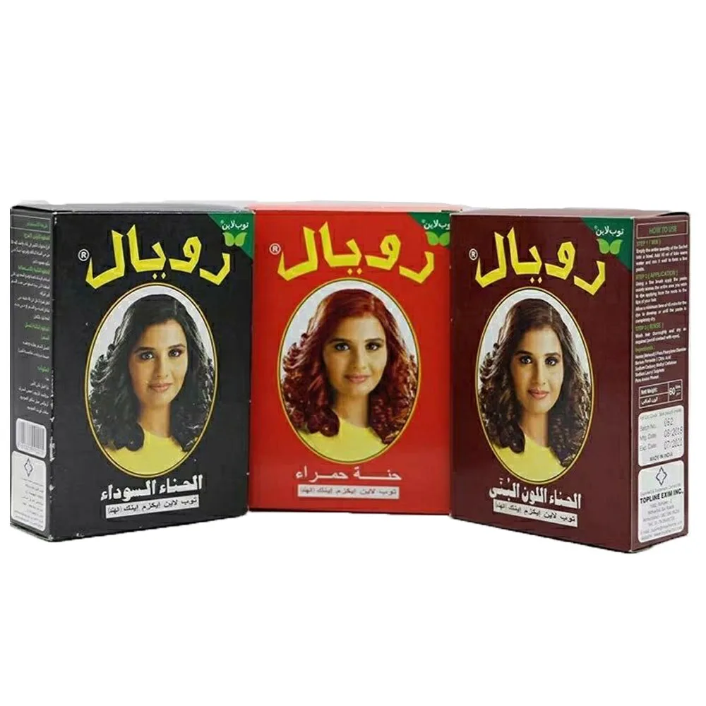 

India HENNA Plant Hair Dye Black Brown Covering White Hair Nourishing Gloss Hair Care Hair Dye Accessories 6 x 10g/box