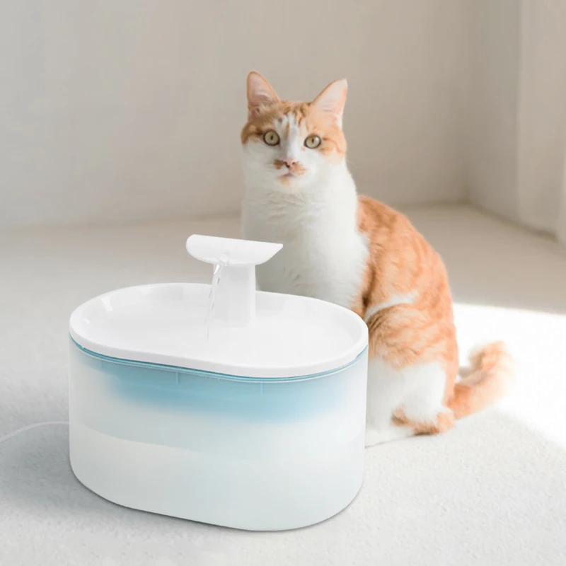 Intelligent mute pet cats and dogs drinking fountain quadruple filter cycle USB charging fountain water transparent water tank.