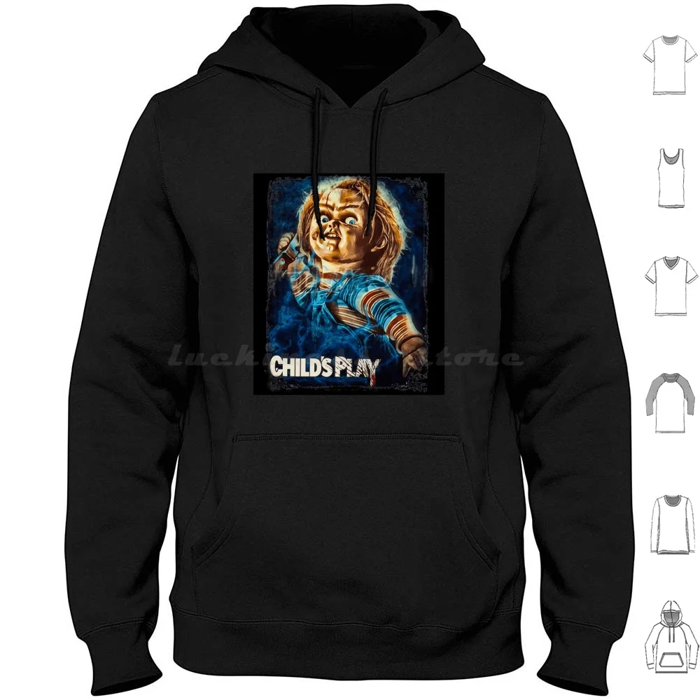 Chucky Free Hugs Poster Hoodies Long Sleeve Childs Play Bride Of Chucky Good Guys Lee Ray Chucky Doll Good Guys Doll