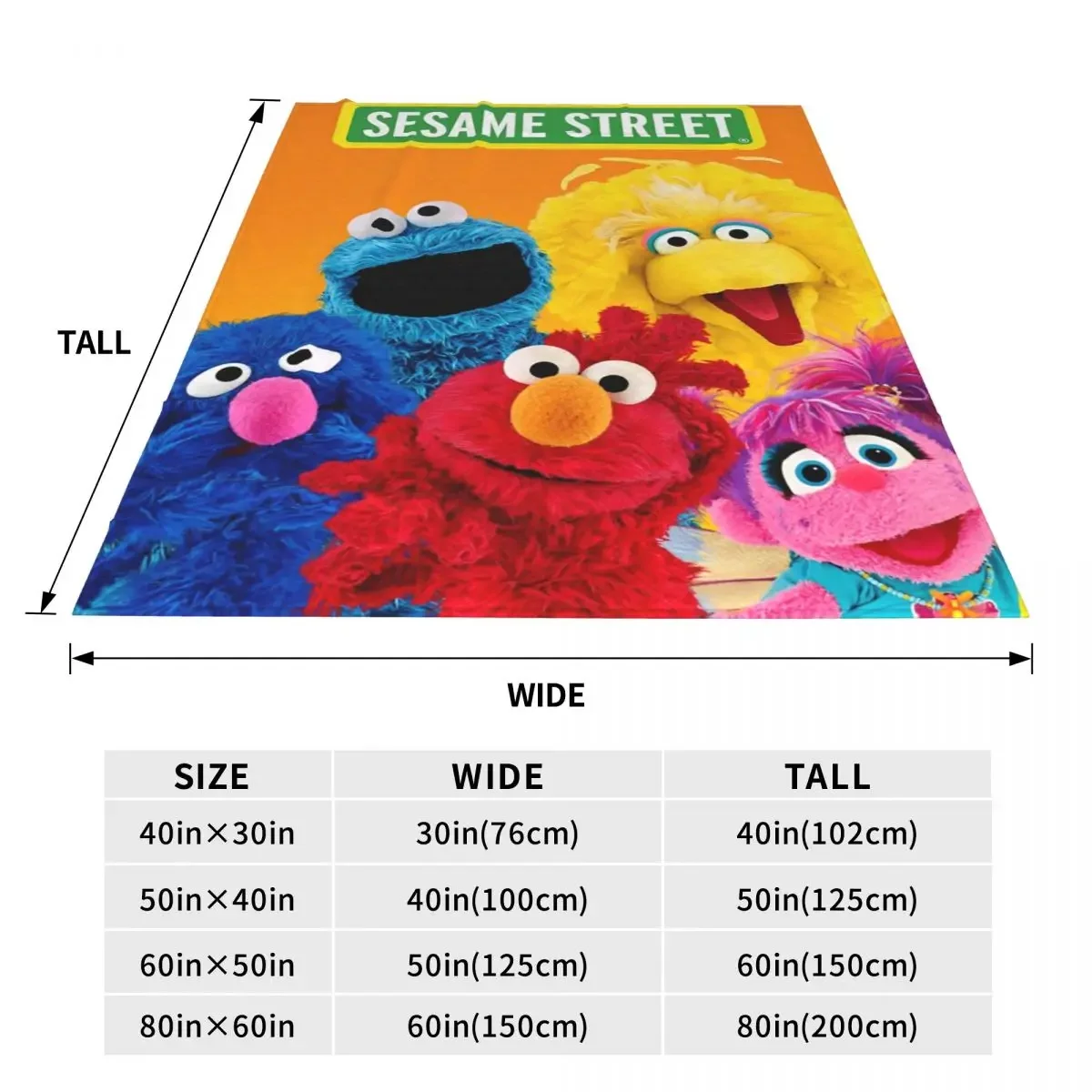 S-Sesame Streets Blanket Fleece Printed Cookie Monster Cartooon Portable Lightweight Throw Blankets for Bedding Car Bedspread