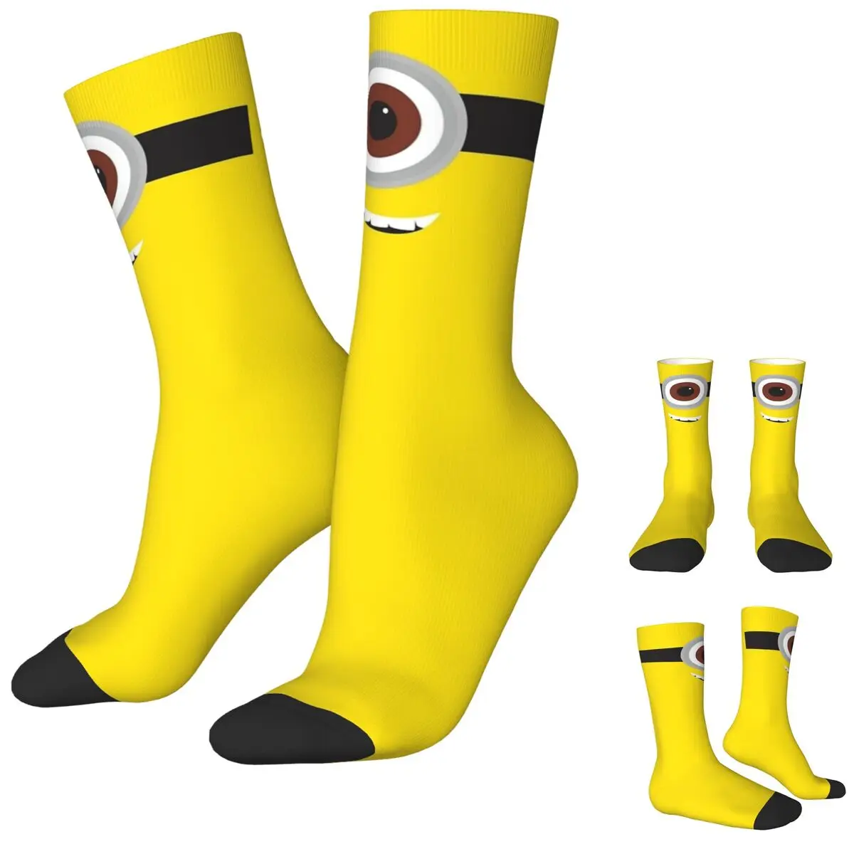 Cute Minions Cartoon Stockings Couple Yellow Big Eyes Socks High Quality Novelty Socks Autumn Climbing Anti Slip Socks Gift