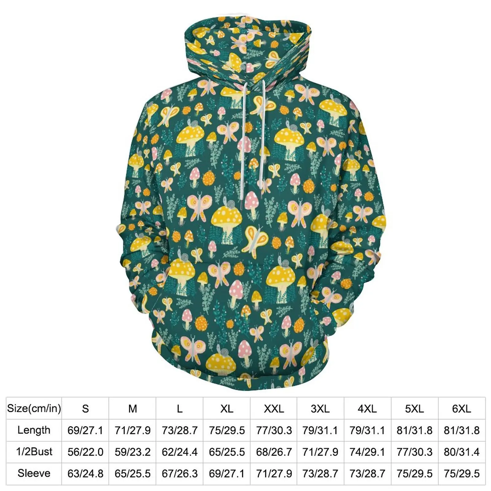 Cute Snail Print Casual Hoodies Magic Mushrooms Y2k Hoodie Womens Long-Sleeve Streetwear Graphic Loose Oversized Sweatshirts