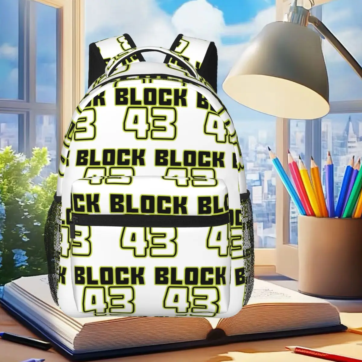 Ken Block 43 Design Letter Print Backpack Student Boys Girls BookBag Children School Bag Laptop Shoulder Bags for Men Women