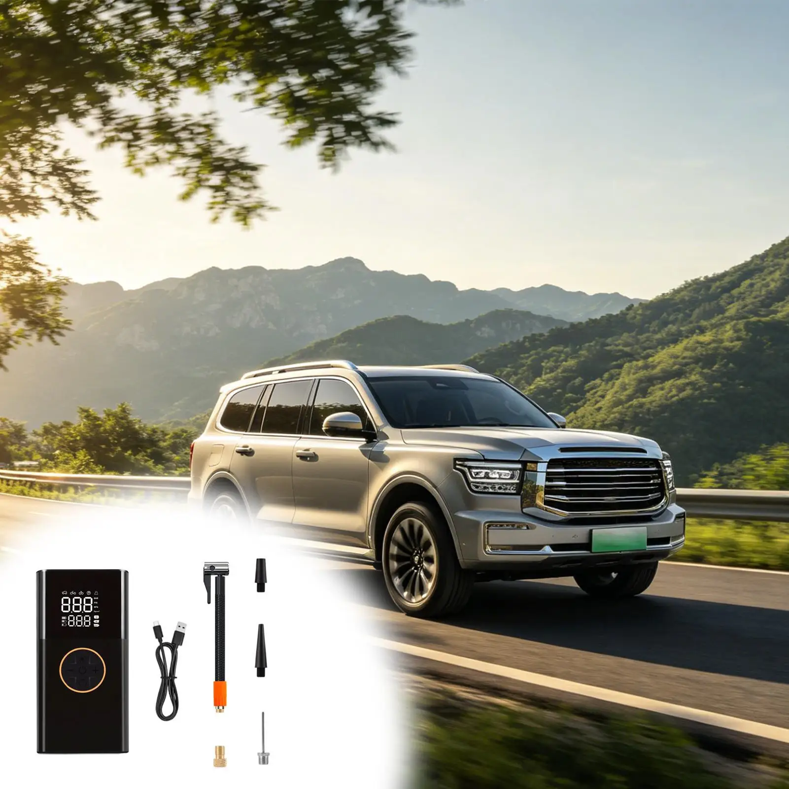 

Car Tire Inflator 5-Mode Rechargeable Inflation Pump Device Car Tires Air Pump For Automobile Truck SUV RV Motorcycle Bike Ball