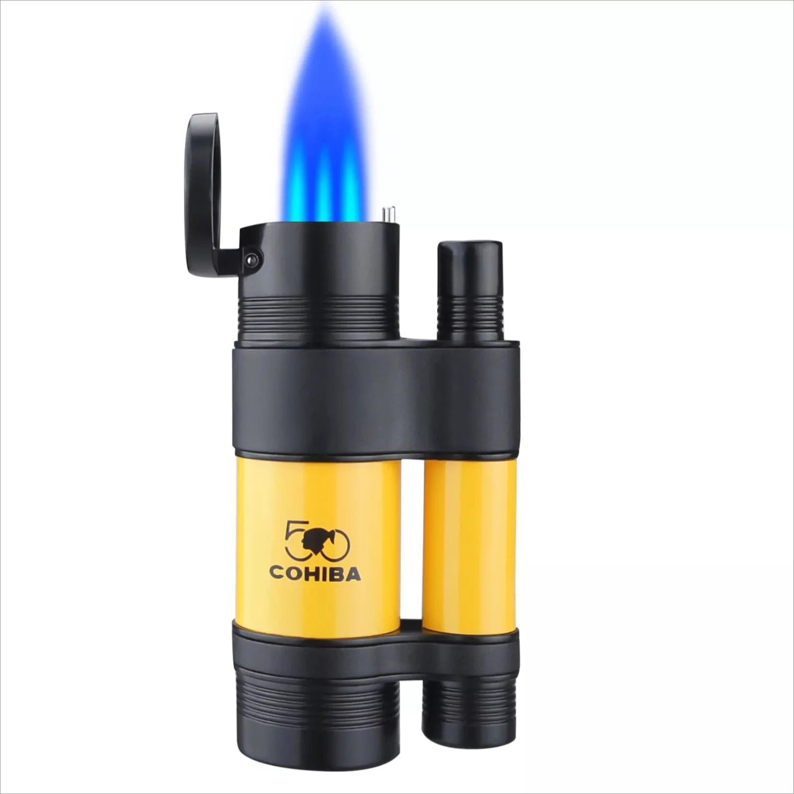 Metal Cigar Lighter Tobacco Lighter 3 Torch Jet Flame Refillable With Punch Smoking Tool Accessories for Gift Box