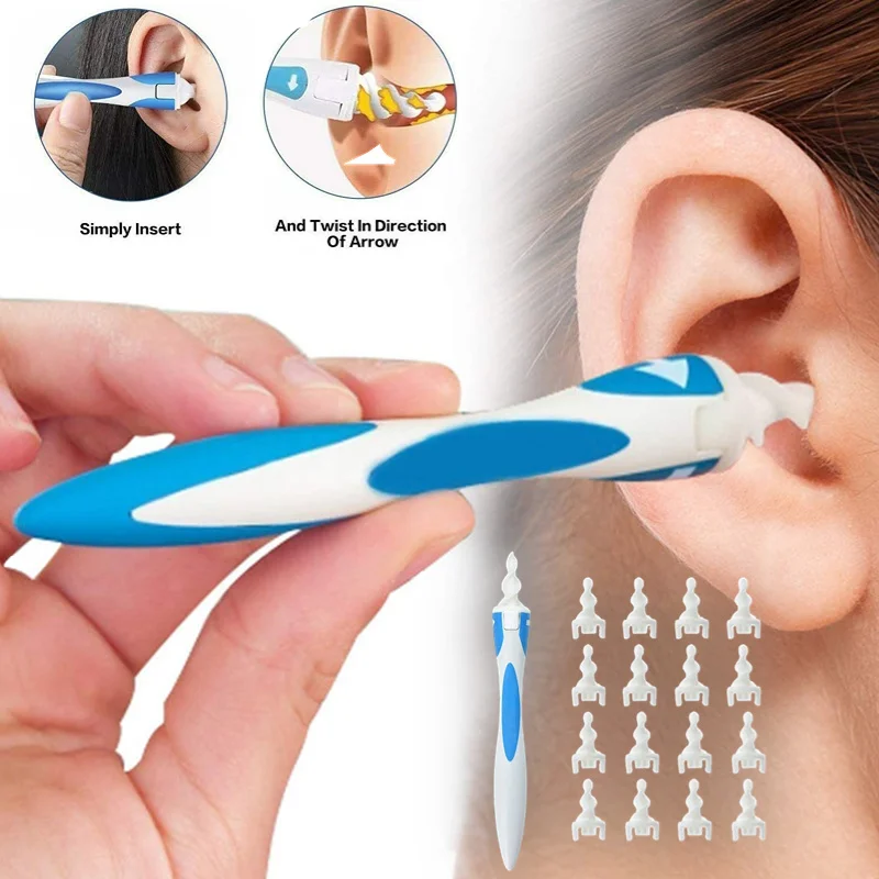 2022 Hot New Arrival Spiral Ear Cleaner Set di cucchiai di silicone morbido per la pulizia della cera personale strumenti di Scoop per la cura della salute di bellezza