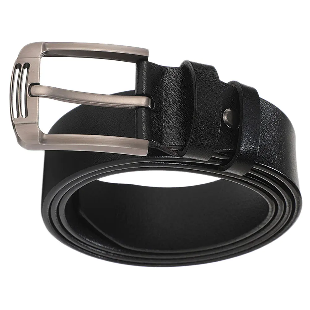 

1pc Men Casual Belt Adjustable Black Casual Belt Pin Buckle Business Daily Wear Premium Quality 115Cm Length