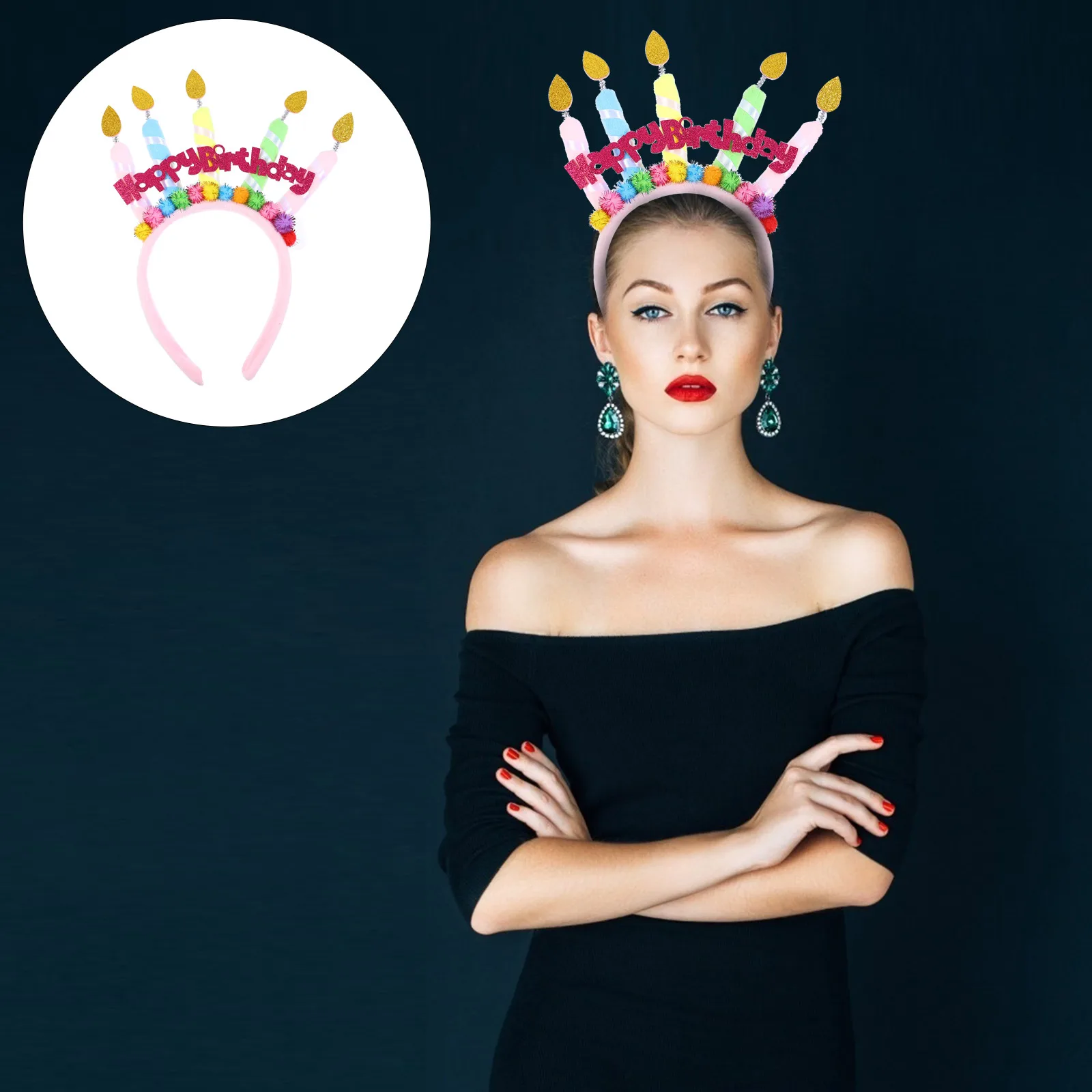 

Birthday C Headb Cake Shape Party Accessory Photo Prop Baby Headdress Party Headb Cloth Hairb Girls Gathering