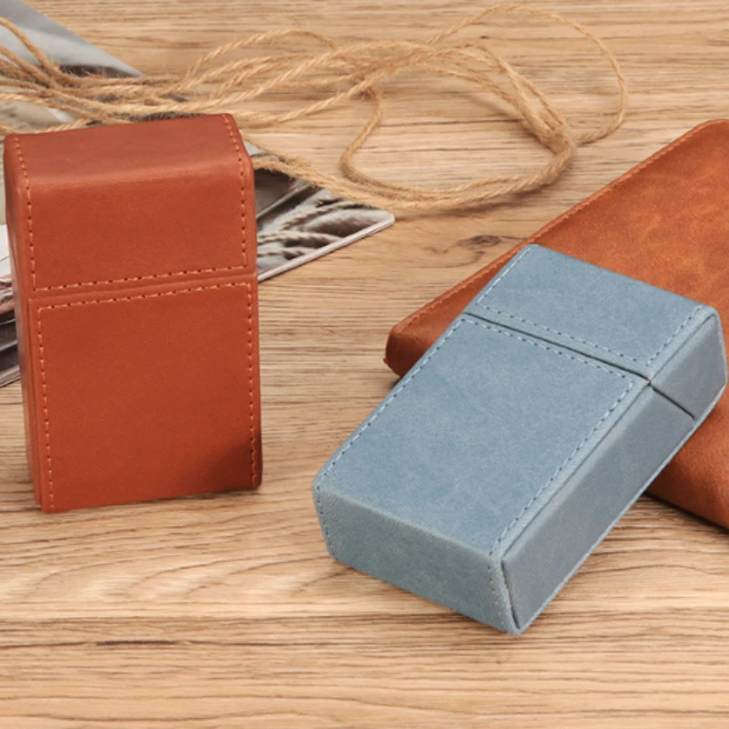 Durable PU Leather 20-Capacity King Size Cigarette Case Anti-Pressure Anti-Wrinkle Rigid Frame Smoking Accessory for Men's Daily