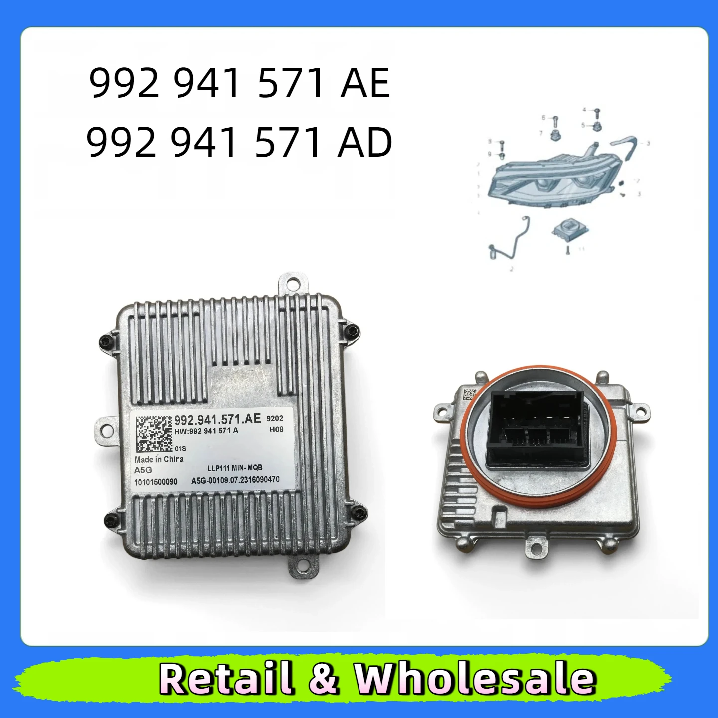 

New original Original Headlight Lamp Ballast Driver Control Module 992941571AE For Volkswagen Tiguan Seat Ateca Leon Formentor