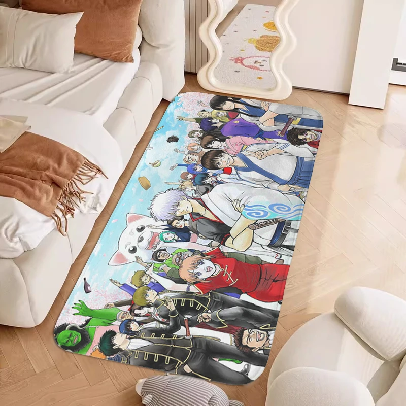 Room Floor Carpet Anime Gintama Hallway Porch Foot Mat Non-slip Kitchen Bedroom Bath Rug Slip-resistant Entrance Door Doormat